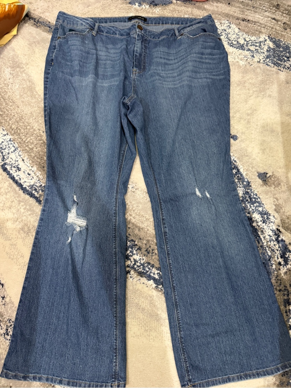 A3 Denim Women’s Plus Size 22W Distressed Bootcut Jeans Medium Wash
